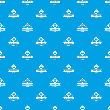 Sıcak sokak gıda desen vektör kesintisiz mavi