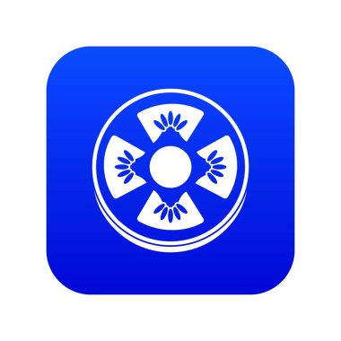 Dilim ripe domates simgesi dijital mavi