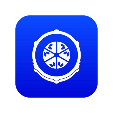 Dilim taze salatalık simgesi dijital mavi