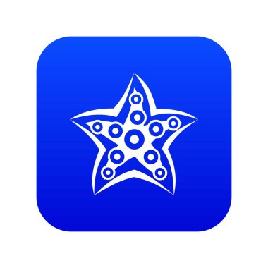 Deniz yıldızı simge dijital mavi