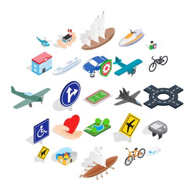 Güvenli taşıma simgeler kümesi, izometrik stili