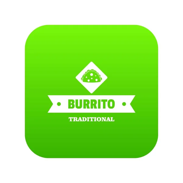 Vektorové ikony zelené burrito — Stockový vektor
