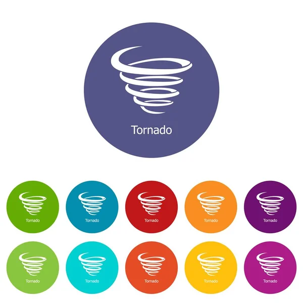 Iconos Tornado Vector Conjunto Colores Para Cualquier Diseño Web Sobre — Vector de stock