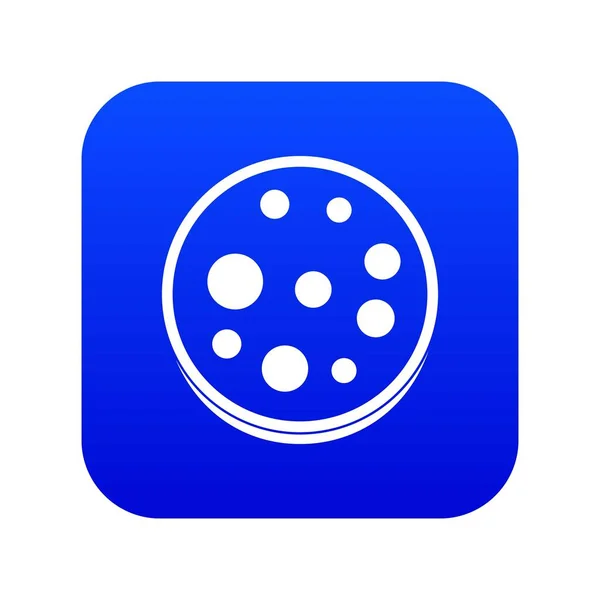 Plasterek salami ikona cyfrowy niebieski — Wektor stockowy