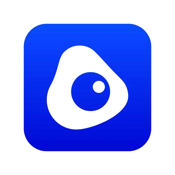 Huevo frito icono azul digital — Archivo Imágenes Vectoriales