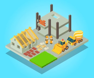 Oluşturma kavramı afiş, izometrik stili