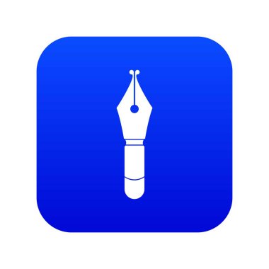 Dolma kalem ucu simgesi dijital mavi beyaz vektör illüstrasyon izole herhangi bir tasarım için