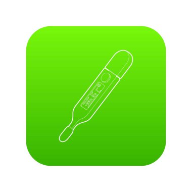 Tıbbi termometre yeşil simge vektör