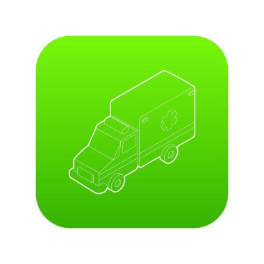 Ambulans yeşil simge vektör