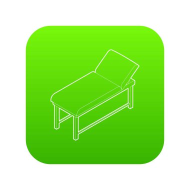 Tıbbi yatak yeşil simge vektör