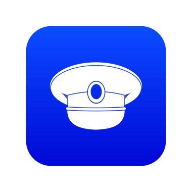 Beyaz deniz şapka simgesi dijital mavi