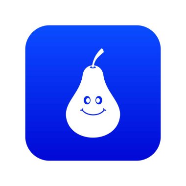 Gülümseyen armut simgesi dijital mavi