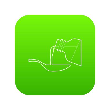 Tıbbi şurubu yeşil simge vektör