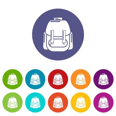 Sırt çantası simgeler vektör renk ayarla