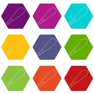 9 vektör beyzbol sopası Icons set