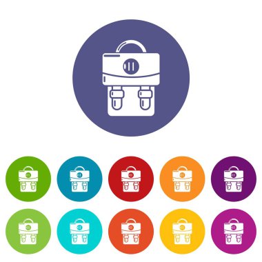 Sırt çantası Bagaj simgeler kümesi vektör renk