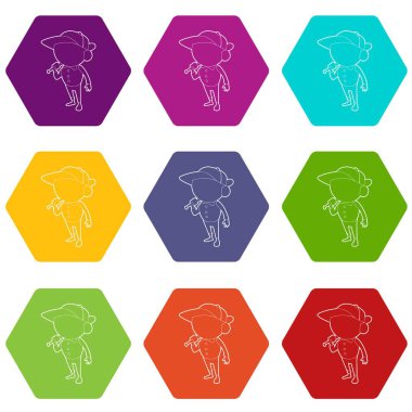 Oyuncu simgeleri ayakta 9 vektör ayarla