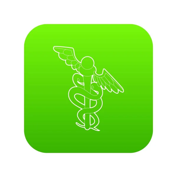 Signo icono medicina vector verde — Vector de stock