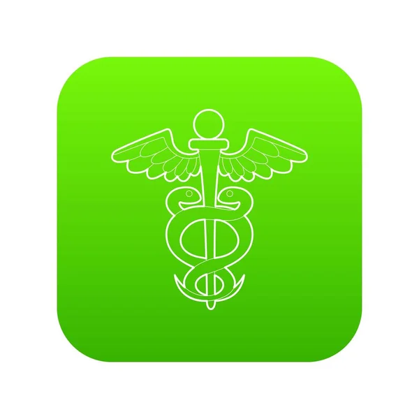 Signo icono medicina vector verde — Vector de stock