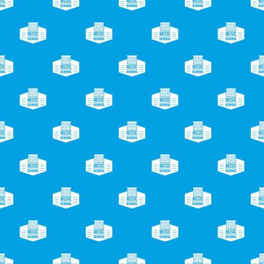 Müzik Okulu desen vektör kesintisiz mavi