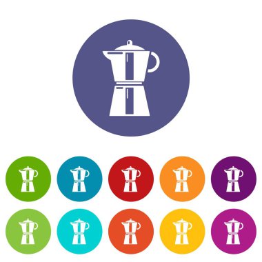 Su ısıtıcısı öğe simgeler vektör renk ayarla