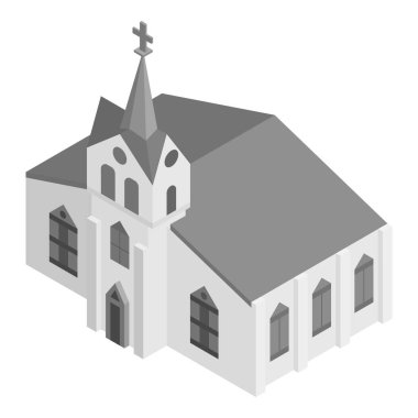 Kilise çan kulesi simgesi, izometrik stili