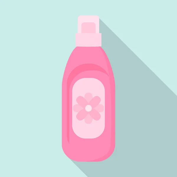 粉红瓶凝胶洗衣图标, 平面风格 — 图库矢量图片