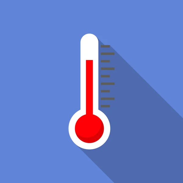 Θερμόμετρο εικονίδιο, επίπεδη στυλ — Διανυσματικό Αρχείο