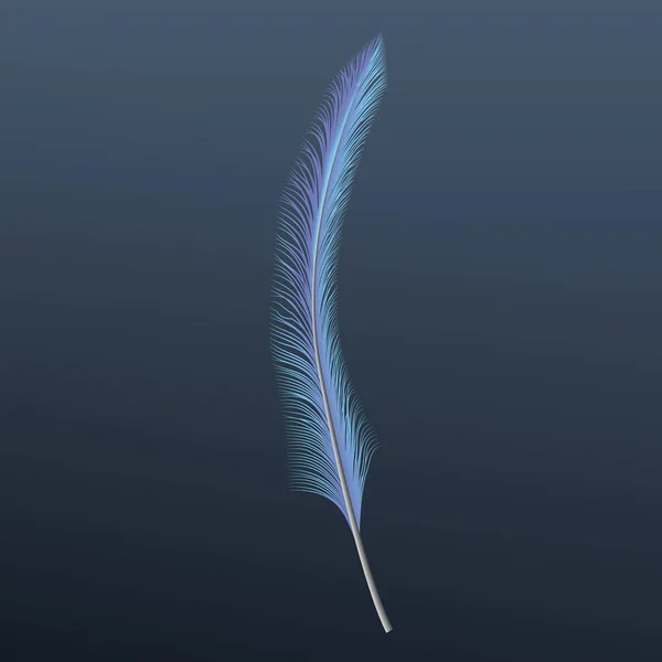 青い羽のアイコン、現実的なスタイル — ストックベクタ