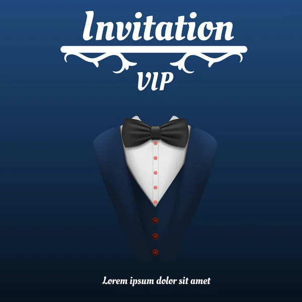 VIP Pozvánka motýlek kouření koncept pozadí, realistický styl — Stockový vektor