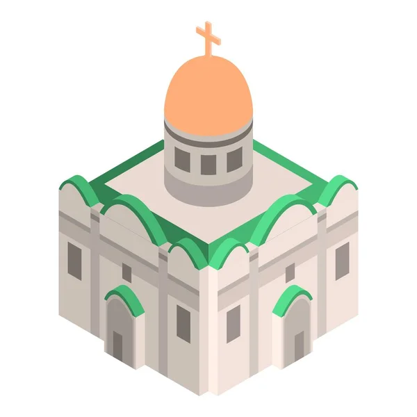 Katedrális templom ikon, izometrikus stílus — Stock Vector
