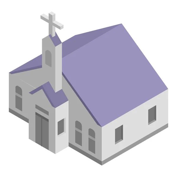 Icône chapelle de l'église, style isométrique — Image vectorielle