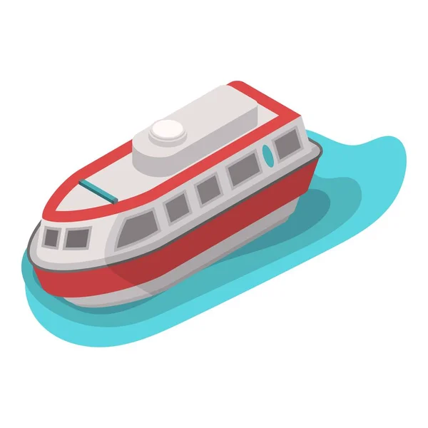 Recue water boat icon, isometric style — стоковый вектор