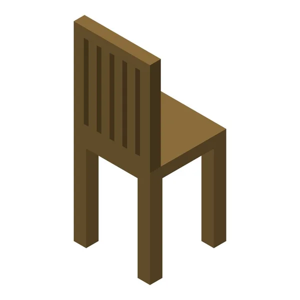 Icône chaise bois, style isométrique — Image vectorielle