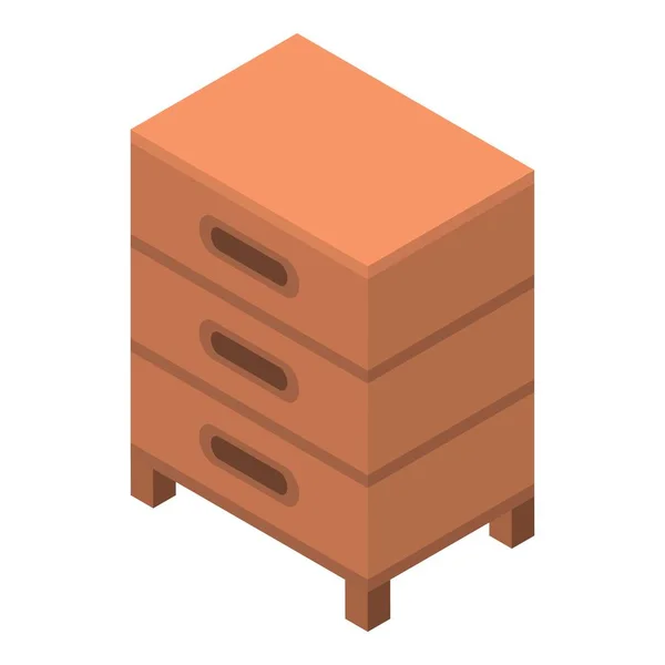Icono de la colmena de madera, estilo isométrico — Vector de stock
