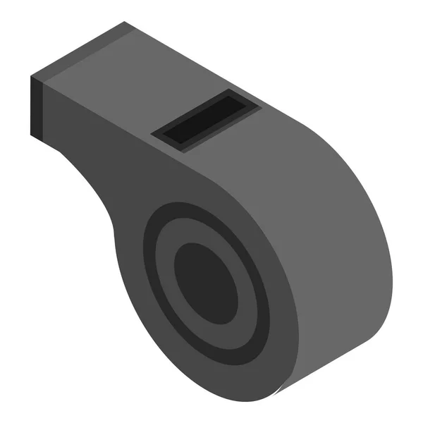 Icône sifflet noir, style isométrique — Image vectorielle