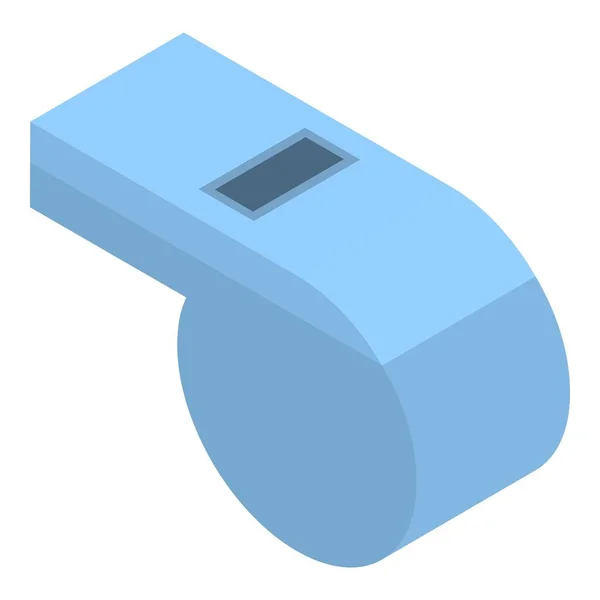 Blauwe fluitje pictogram, isometrische stijl — Stockvector