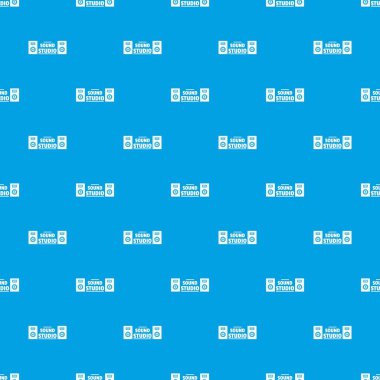 Kayıt ses stüdyo desen vektör kesintisiz mavi