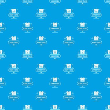 Retro ses stüdyo desen vektör kesintisiz mavi