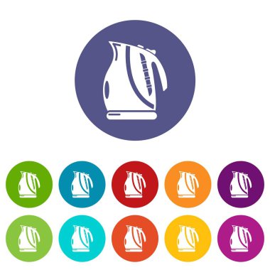 Su ısıtıcı gücü simgeler vektör renk ayarla