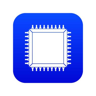 Bilgisayar mikroçip simgesi dijital mavi