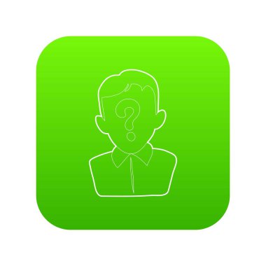 Adam soru yeşil simge vektör
