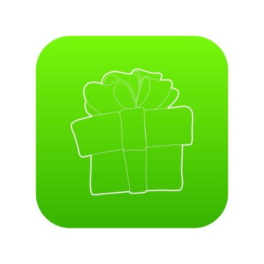 Hediye kutusu simgesi yeşil vektör