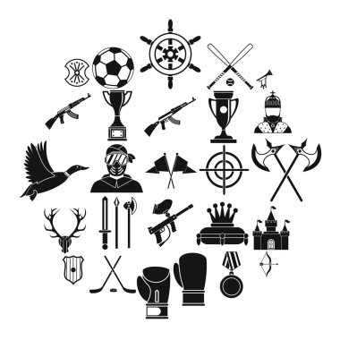 Ödül Icons set, basit tarzı