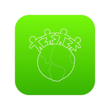 Küre simgesi yeşil vektör