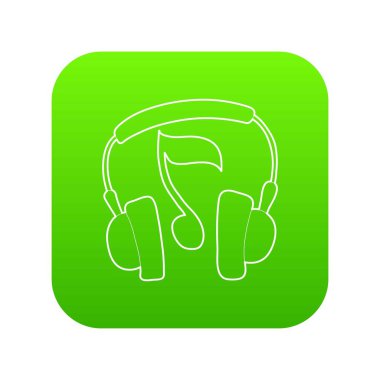 Kulaklık yeşil simge vektör