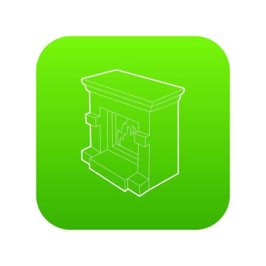 Şömine yeşil simge vektör