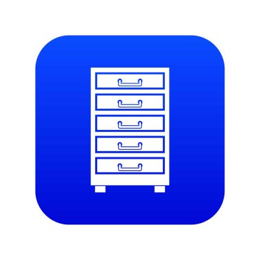 Ahşap dolap çekmece simgesi dijital mavi