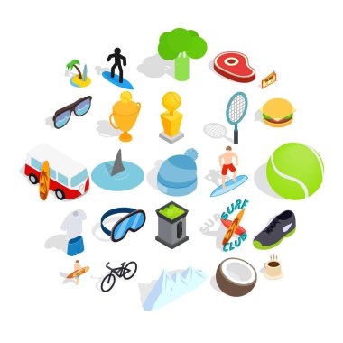 Zafer Icons set, izometrik stil Ödülü