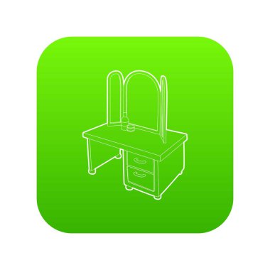 Tuvalet masası ayna yeşil simge vektör ile